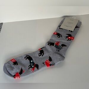 Maurices Gray Crew Socks with Dachshund Design